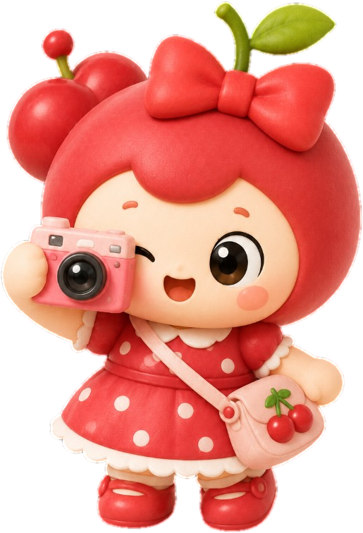 Cherryring, the cherry friend with a camera